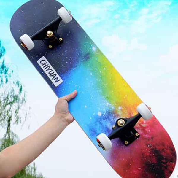 

80*20 cm four wheel skateboard skate board professional road children walking maple double rocker 4 wheels scooter