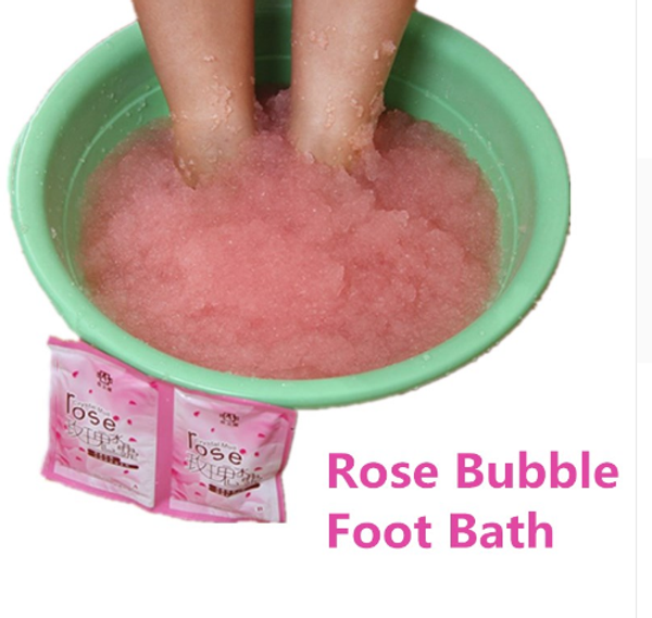 

new foot bath crystal mud rose essence bubble bath powder body skin care spa bath salt exfoliation dead skin remover