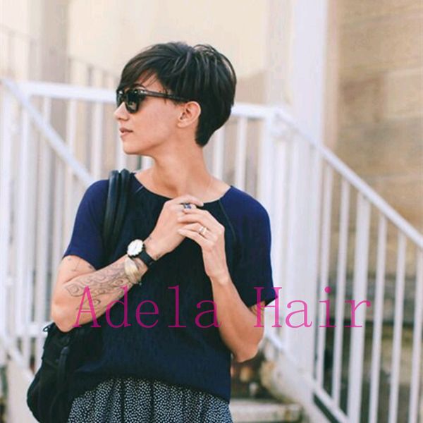 Celebrity Human Real Hair Wigs Hot Sale Short Pixie Cut Hairstyles