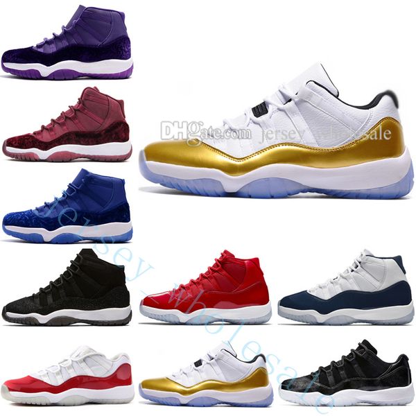 

2018 new 11 gym red midnight navy space jam 45 sports basketball shoes gs heiress suede maroon bred 11s blue moon sunset sneakers us 5.5-13