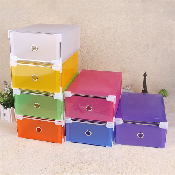 2019 Folding Shoes Storage Boxes Transparent Boots Candy Color