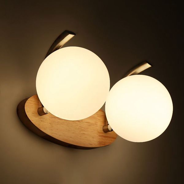 Cinese ovale in legno Base in legno Palla da letto Bedsides Lampada da parete Lampada da parete Specchio da bagno Parete anteriore Sconce Cabinet Scala Caso Applique per illuminazione