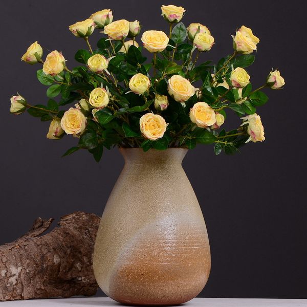 Acheter Haute Qualité Curling Rose Blanche Fleur Artificielle En Gros Salon Table De Porche Décoration Artificielle Fleur Rose Fleur Direct De 1106