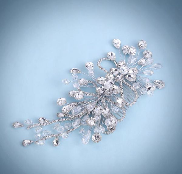 Fiori, teste, fiori, perline di cristallo fatte a mano, pettine per capelli, copricapo da sposa di perle, accessori per abiti da sposa.