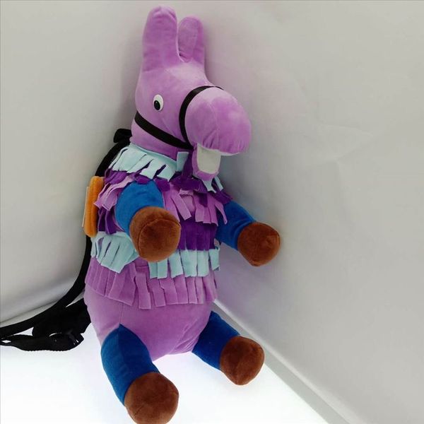 

New creative 55cm fortnite llama plu h bag lovely tuffed purple animal toy figure doll plu h bookbag