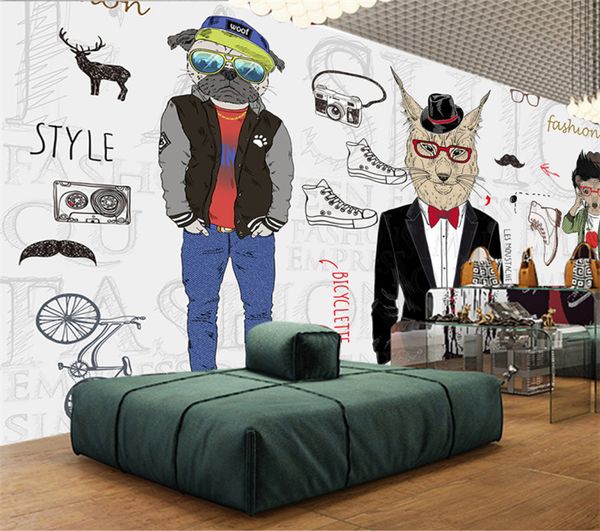 

customized any size 3d wall mural wallpaper modern abstract painting animal clothing store coffee shop backdrop decor wallpaper