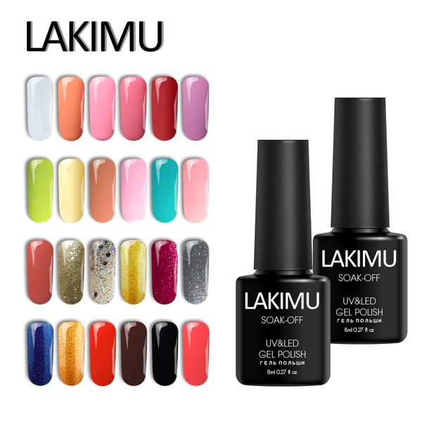 

lakimu 1pcs no need base coat one step soak off nail gel polish sets acryl gel lacquer long-lasting 3 in 1 uv led varnishes, Red;pink