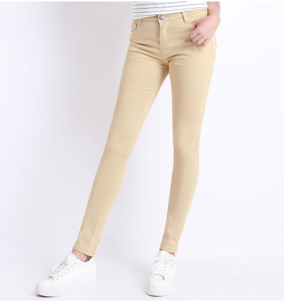 

new jeans female denim pants candy color womens jeans donna stretch bottoms feminino skinny pants for women full length trousers, Blue