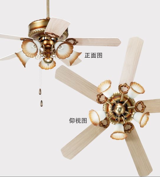 2019 European Retro Fan Light Minimalism Modern Living Room Bedroom Wood Blade Ceiling Fan Light Led Fan Ceiling Light 52 48 42 From Tonghua13