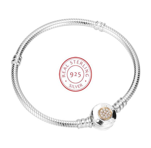 

Authentic 925 sterling silver Snake Chain Bracelet Fit Pandora Bracelet Silver Charms European Beads DIY christmas Charm LOGO Jewelry