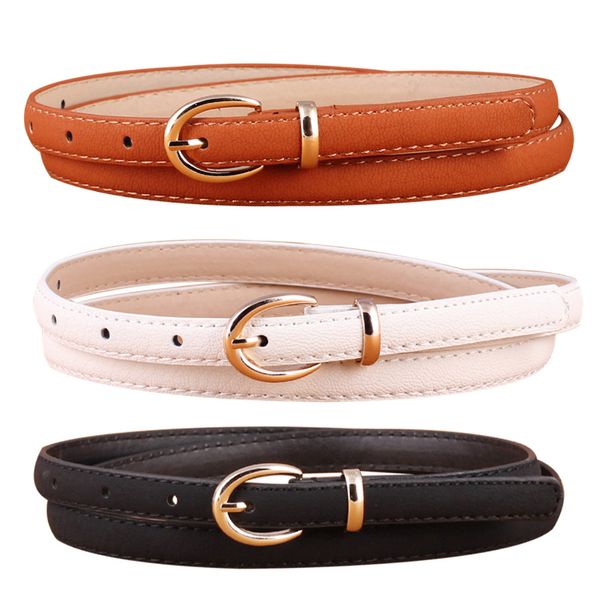

candy color women belt thin pu leather belt female waist belts for women dress strap cinturon mujer ceinture femme cinto, Black;brown