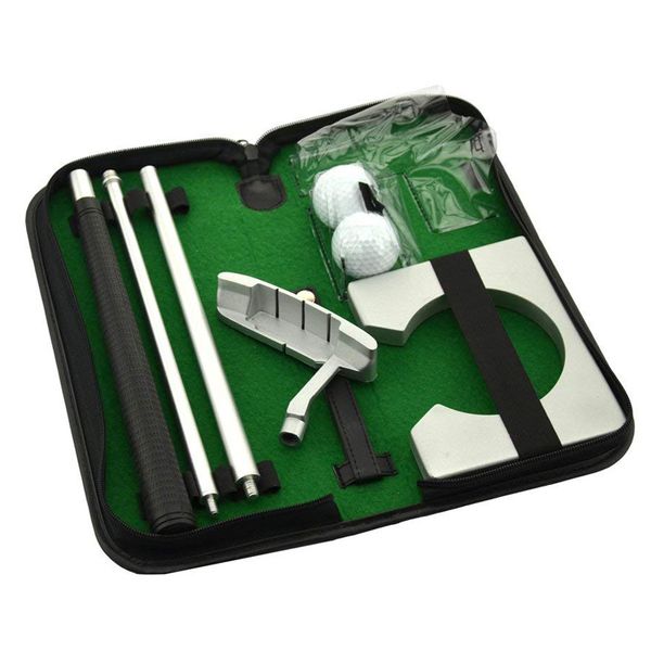 

portable mini golf training aids indoor golf ball holder putter putting practice kit golfer training set aids with case