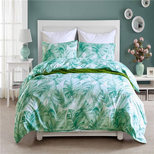 Green Leaf Pattern Home Textile Flower Series Bed Linens 2 Bedding