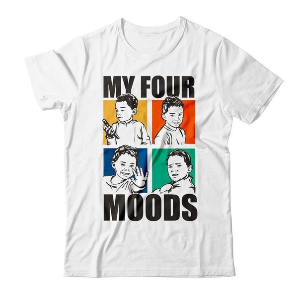 

gavin my four moods men's white t-shirt clothing funny 100% cotton t-shirt, White;black