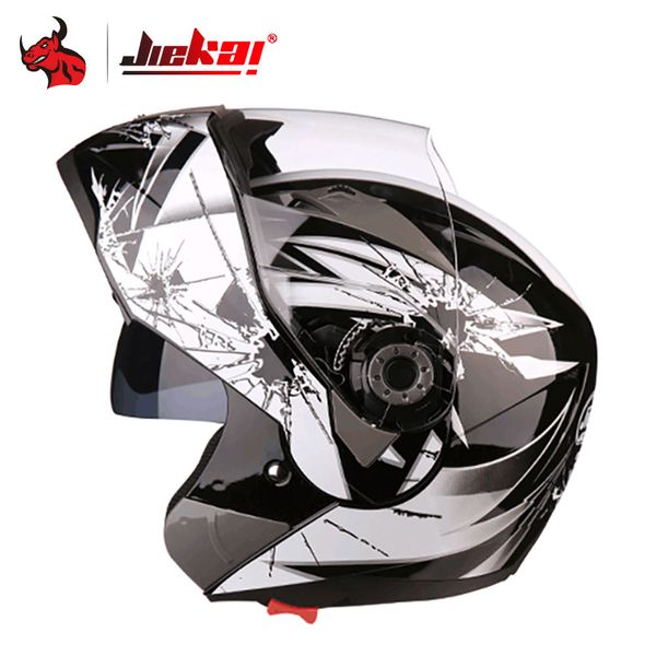 

jiekai motorcycle helmet men motocross helmet full face filp up moto helmets with inner sun visor racing motorbike helmets