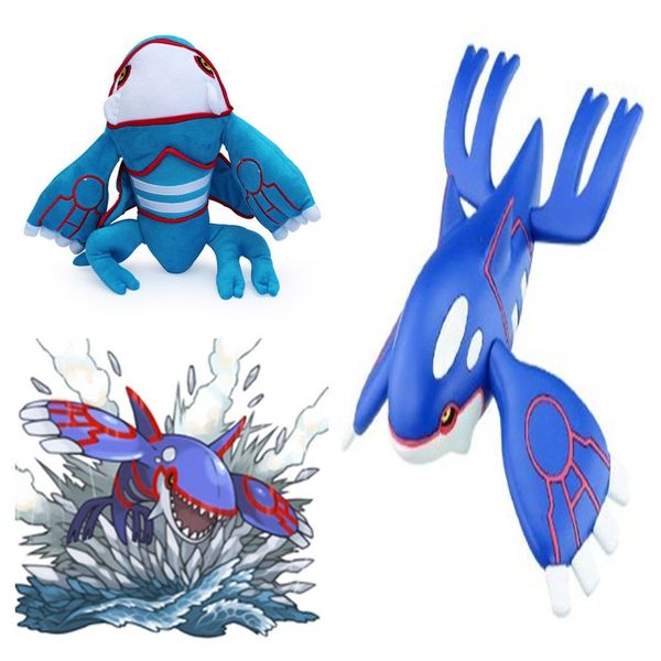 

Высокое качество 100% хлопок 13,5" 35см Kyogre куклы Фаршированные Плюшевые игрушки для д