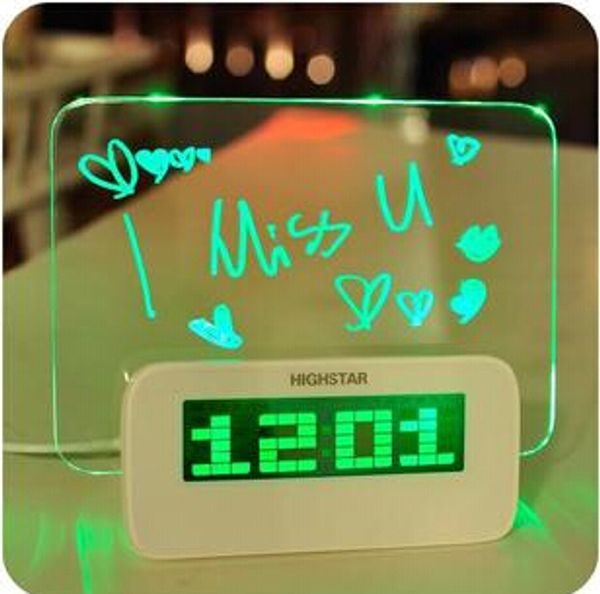 

simple life led alarm clock luminescent message board watch creative fashion gift digital clock