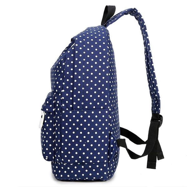 

ddup 2017 new women canvas bag big capacity fashion ladies backpacks polka dot printing school bags for teenagers girls