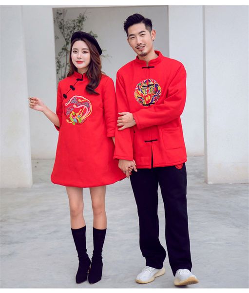 Chinese Style New Year Family Matching Clothes Girls Embroidered