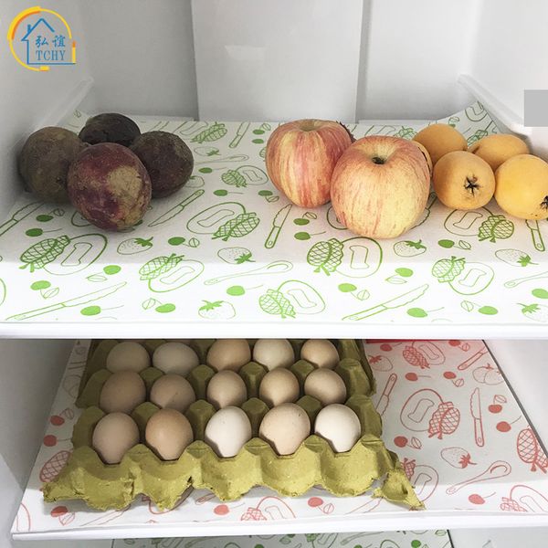 

tchy 1pc non-woven placemat refrigerator pad kitchen accessories fecoration home for fridge mats waterproof bowl holders