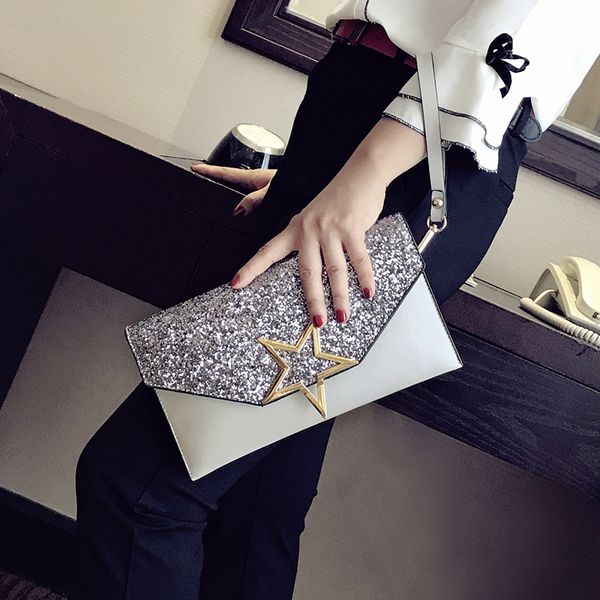 

women's days clutches bag fashion bling sequin pu envelope handbags causal female clutch evening party bag