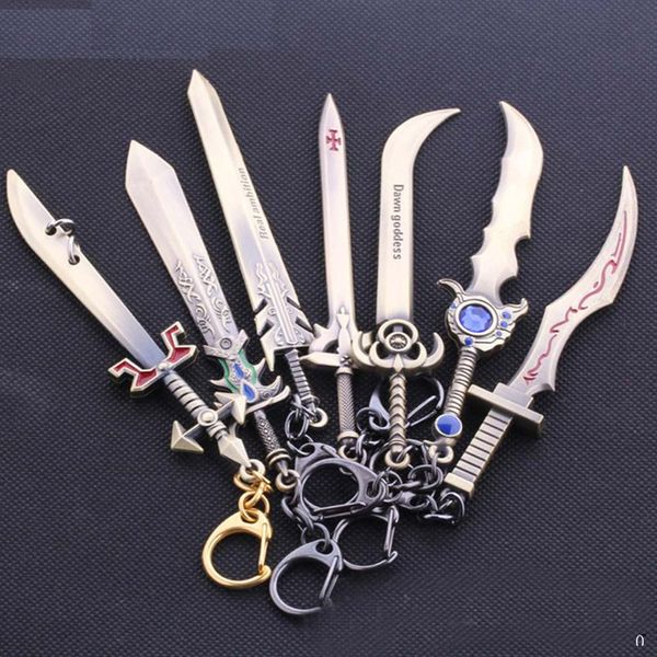 

8 Styles Game LOL Charms Jewelry Individuality Design League of Legend Sword Weapon Keychain Bronze Alloy Pendant Car Keyrings