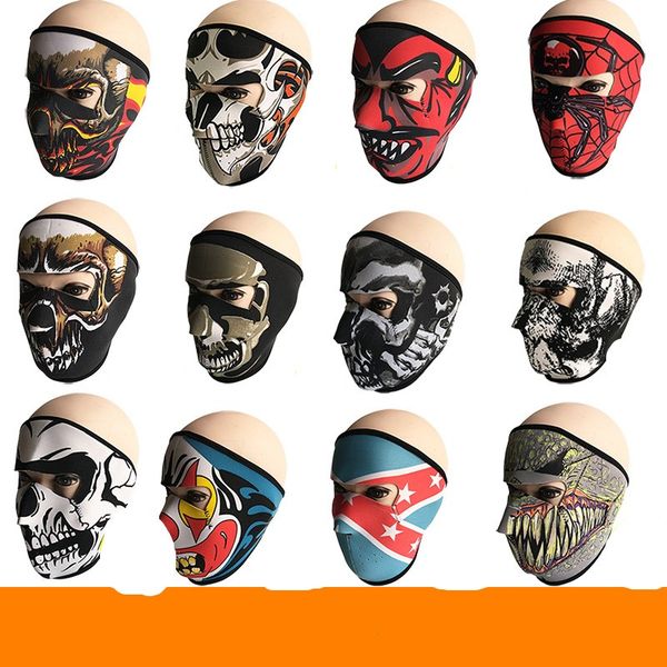 

new pattern skull face mask colors halloween costume party outdoors motorbike keep warm scarf ski snowboard sports towel 6fd w, Black
