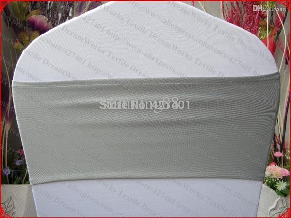 

wholesale-light silver single layer spandex bands/lycra band/expand bands/chair cover sash for wedding party banquet decorations