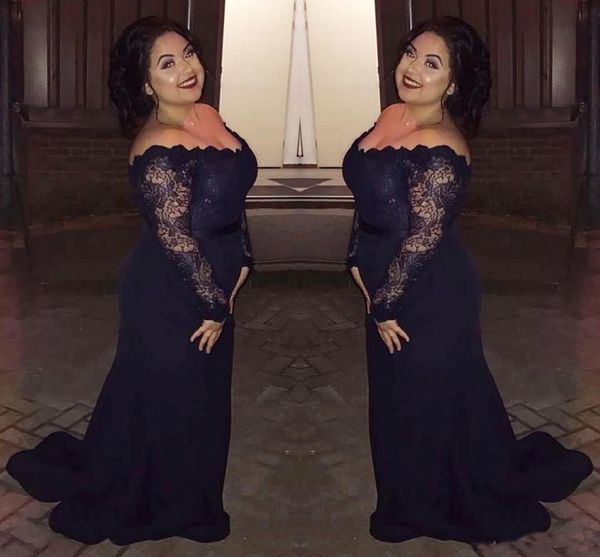 

Sexy Elegant Mother of the Bride Dresses Off the Shoulder Long Sleeves Black Girl African Evening Dresses Wedding Party Guest Gowns