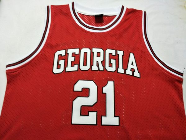 

men #21 dominique wilkins jersey georgia bulldogs college jersey red white or customize any number men stitched jersey, Black;red