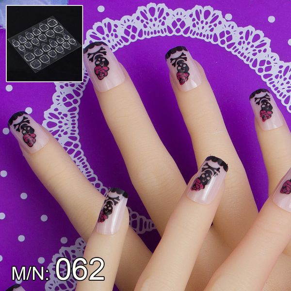 

jq 24 pcs nail art tips in 1 box with nail glue tape press on false tips full cover fake tip 10 sizes faux ongles jq062, Red;gold