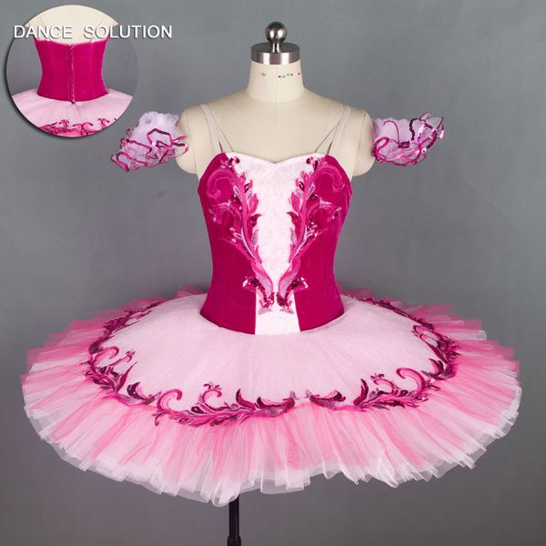 

pink and white professional ballet dance tutu dress solo dance performance tutus with soft tulle arm bands included b18026, Black;red