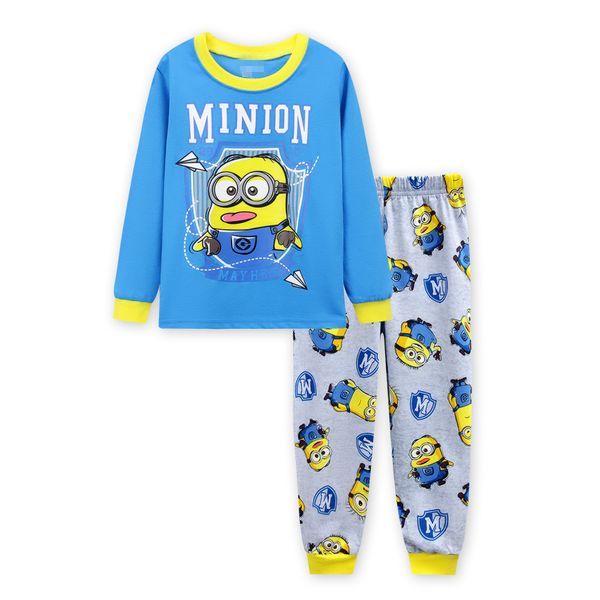 

happy long sleeve cotton yellow kids children clothing spring pajamas sleepwear pajamas sets for 2-7 years boys, Blue;red