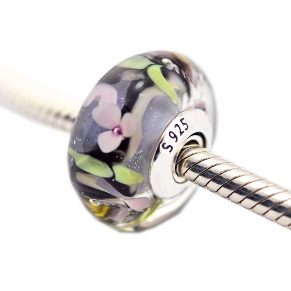 

2018 spring 925 sterling silver jewelry enchanted garden murano glass charms original beads fits women jewelry making pandora bracelets, Bronze;silver