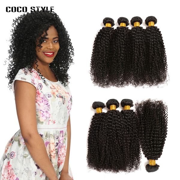 Kinky Curly Hair 4 Bundles Peruvian Human Hair Bundles Natural Black Color Non Remy Hair Extensions Peruvian Kinky Curly Natural Hair Weave Styles