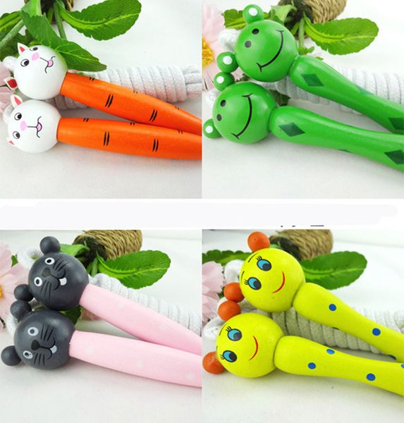 

fitness itstyle 100pcs /lot kids jump ropes wood handle sport body building skipping ropes corda de pular gym equipment workout training