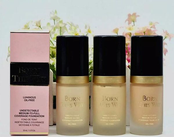 

New faced makeup co metic born thi way coverage liquid foundation 8 color 30ml undetectable medium to full foundation