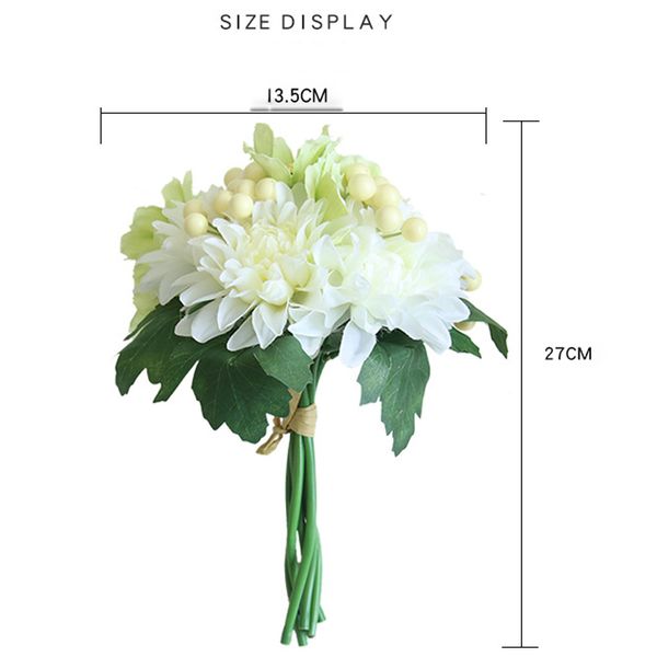 

artificial dahlia flower berry silk fake flower wreath wedding & home decor simulation flowerchristmas decorations