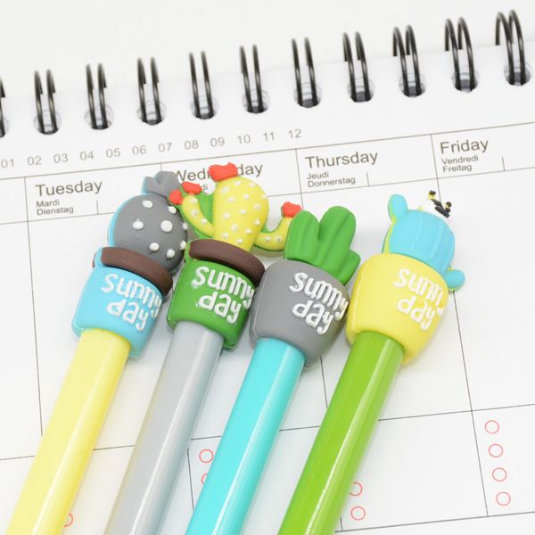 

60 pcs/lot cactus pen papelaria cute gel caneta lapices kawaii school supplies jel kalem stationary penne lapiceros creativos