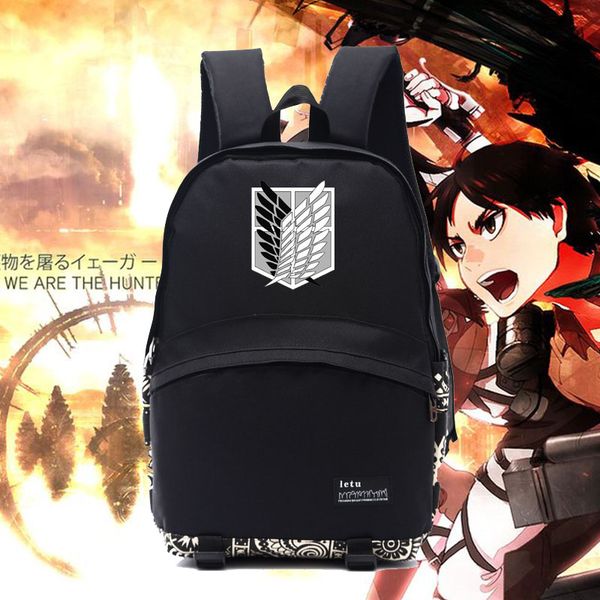 

new attack on titan backpack attack on titan emblem logo survey legion backpacks om wings bags for anime fans school nb010