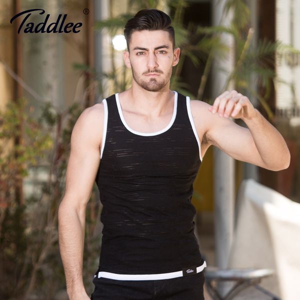 Taddlee  Men Tank Top Tee Shirts Sleeveless Cotton Solid Color Fashion Casual Clothes Vest 2017 New Design Muscle Clothes