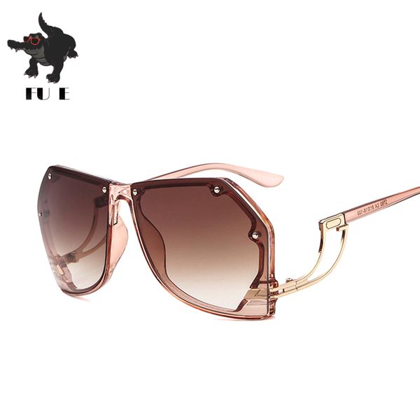 

fu e 2018 luxury ocean piece sunglasses women fashion retro men glasses brand personality men oversized punk sunglasses uv400, White;black