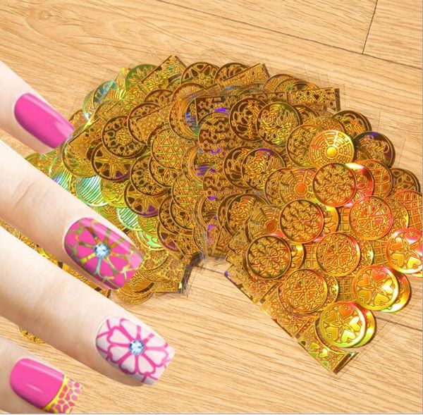 

24 sheets art nail stickers wholesale seller women's lady's 24pcs on a paper flower hollow nail art stickers decals manicure decor, Black