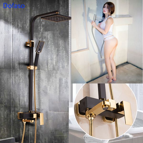 

dofaso luxury retro white and black shower faucet made by copper big rain shower vintage white chrome bathroom set