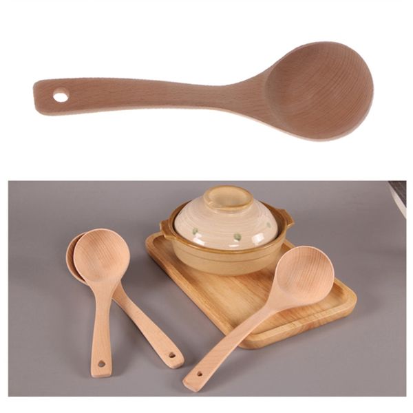 

large wooden soup spoon long handled rice soup dessert ladle mixing scoop