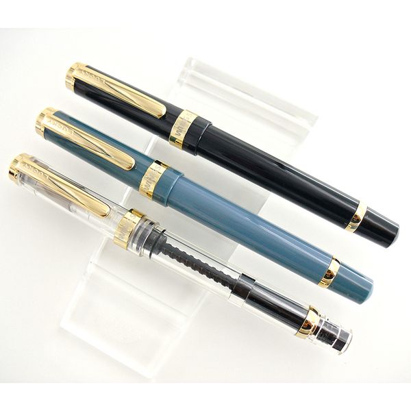 

hero wings yong sheng 698 14k gold nib demonstration transparent piston ink pen
