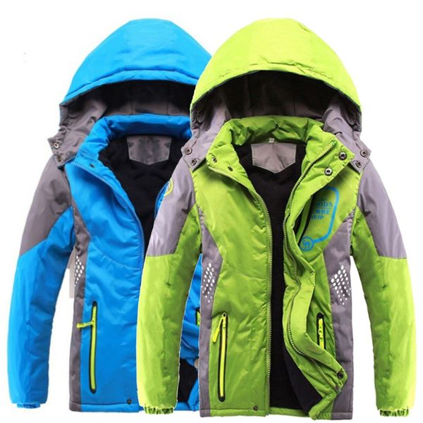 

children outerwear warm coat sporty kids clothes double-deck waterproof windproof thicken boys girls jackets autumn and winter y18102508, Blue;gray