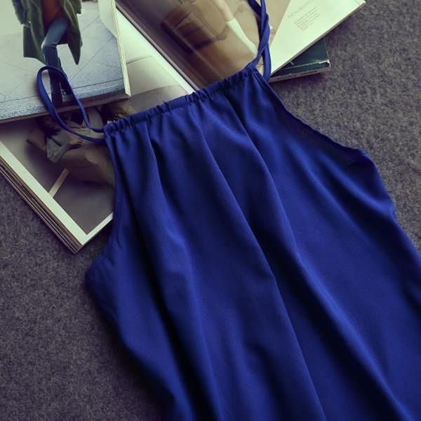 

summer chiffon camis women plain baggy sling camisole slim blue chiffon cami tanks women, White