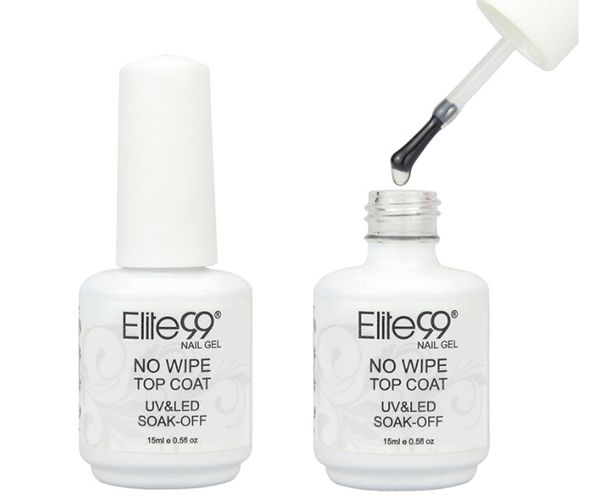 

elite99 gel polish no wipe coat uv led gel polish sealer nail art salon shiny transparent no cleaning nail polish 15ml, Red;pink