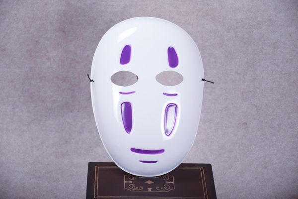 Cadılar bayramı Maskesi Ruhların Kaçışı Yok Yüz Adam Antropomorfik Maske Cosplay Elbise Japon Anime Siyah Mor Rüzgar Sahne